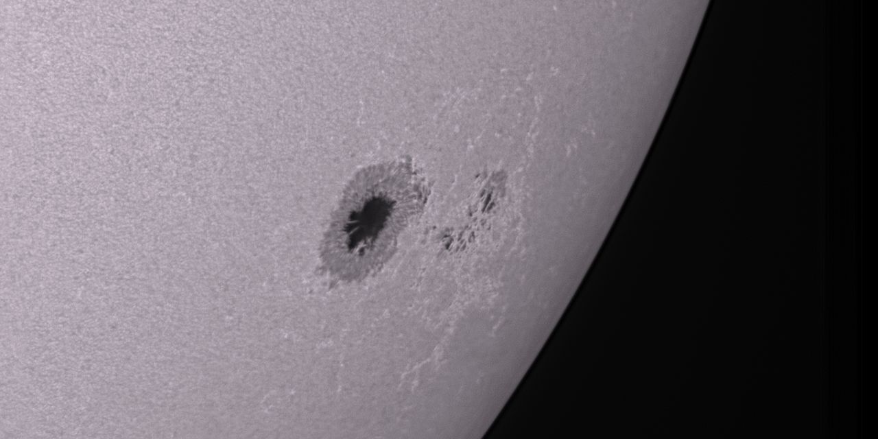 Vista simulada observación solar a través de lámina de Baader Astrosolar