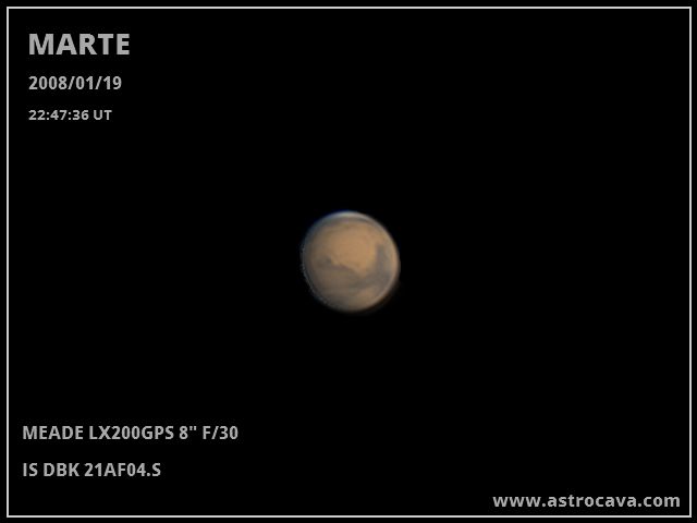 Marte durante la oposición de Diciembre de 2007