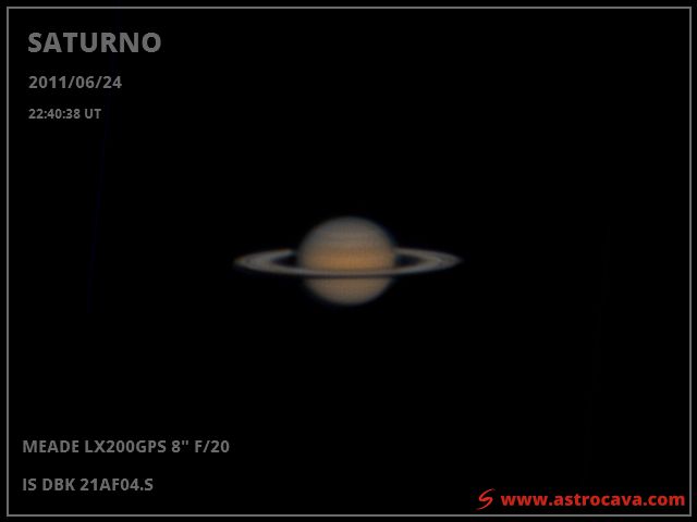 Saturno en 2011-06-24 con cámara IS DBK21AF04 y telescopio LX200GPS 203mm