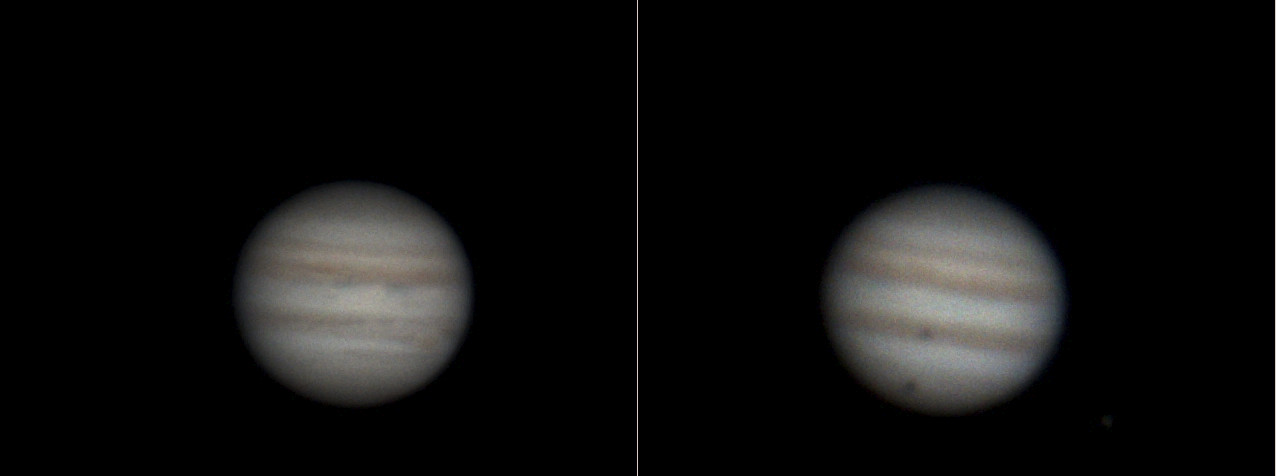 Diferencia en el detalle de Júpiter entre con poca o mucha turbulencia